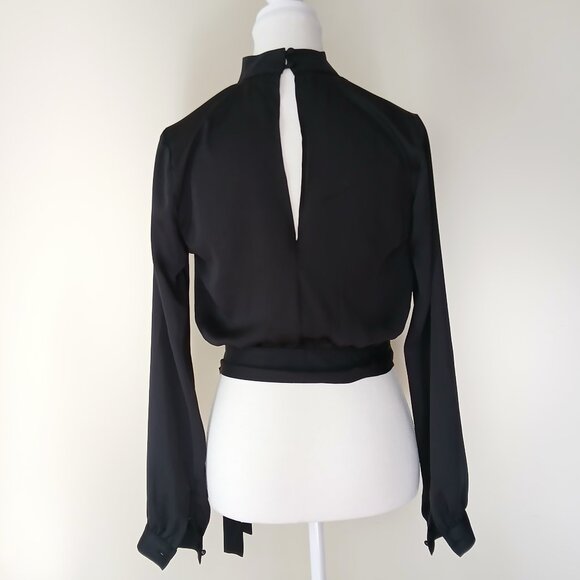 L'Academie Revolve The High Collar Wrap Blouse Size XS - Picture 5 of 9